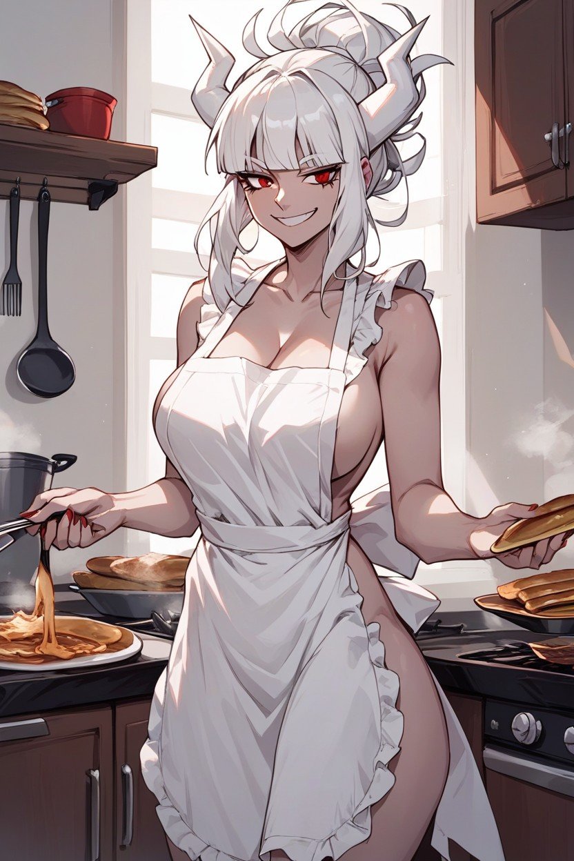 Cooking Pancakes, Naked Apron, Lucifer From HelltakerAI兽人黄片