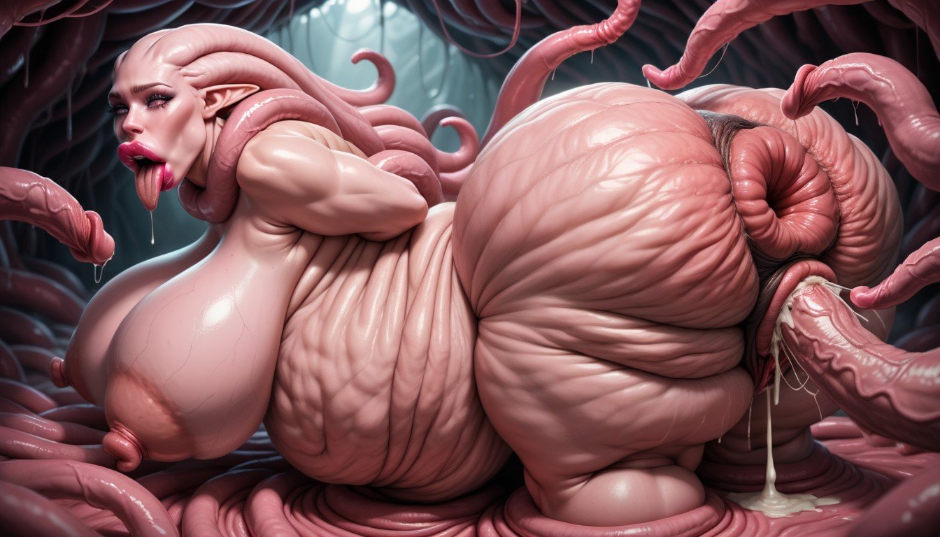 Tentacles, Huge Belly, Pimk Temtacle In Pussy AI Porn