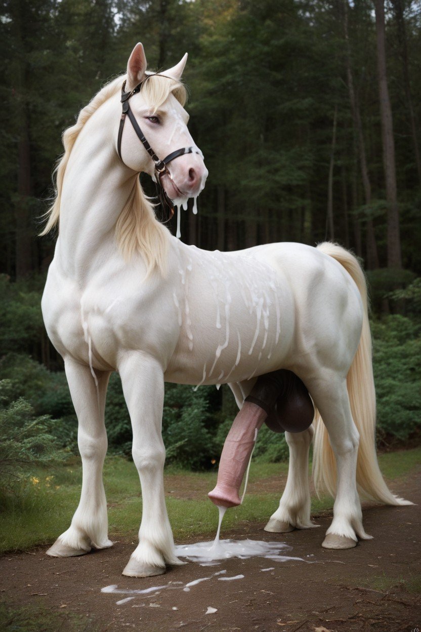 Corrida, White Furcentaur Body, Massive EquinecockPorno AI