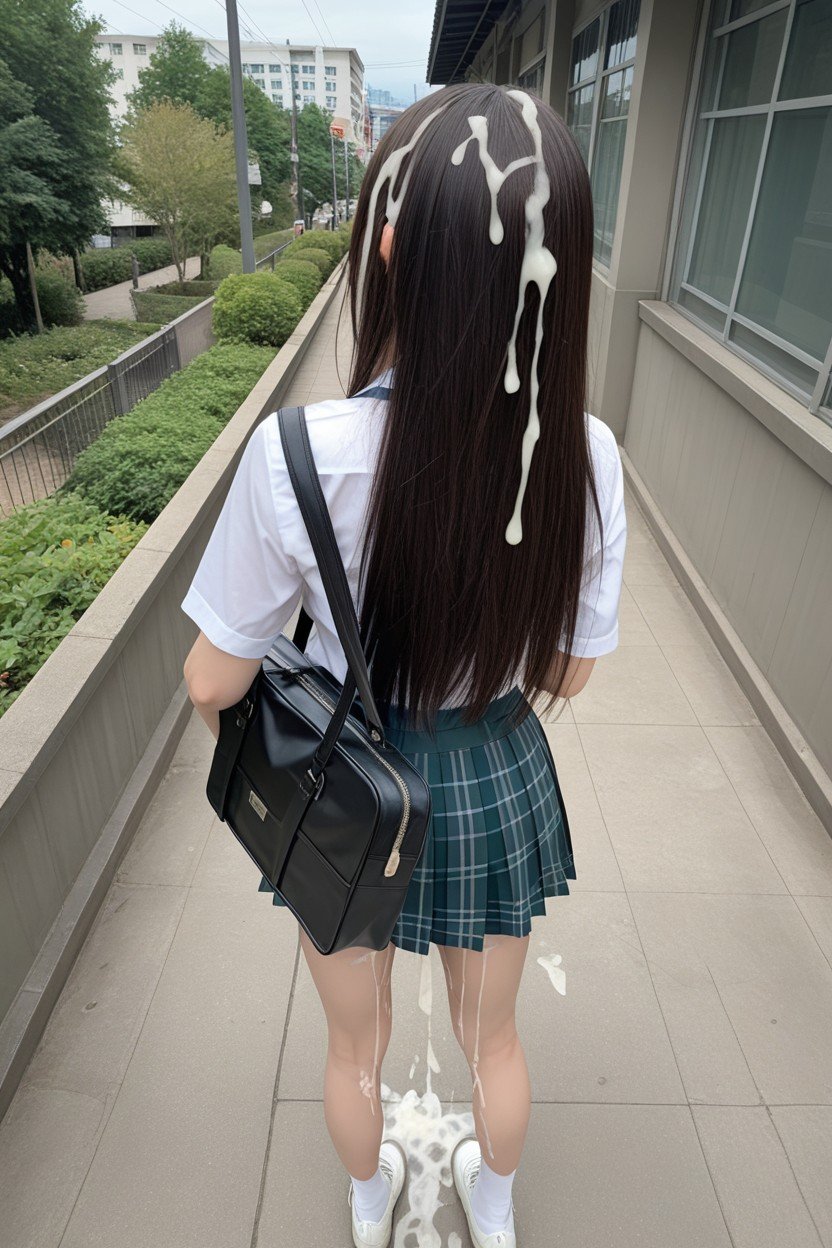 Shibuya Rin, Facing Away, Cum On Skirt퍼리 AI 포르노