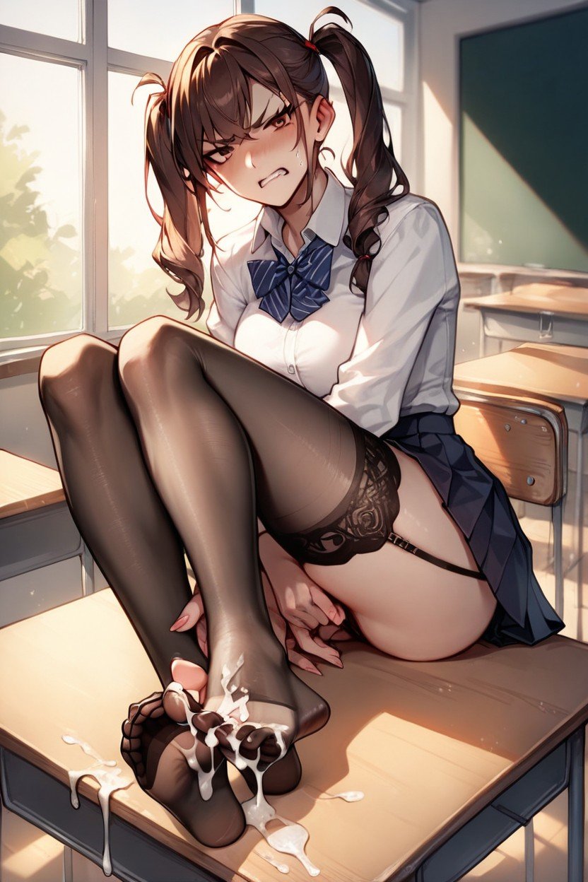 Feet On Table, Nylon Stockings, DisgustedAI 포르노