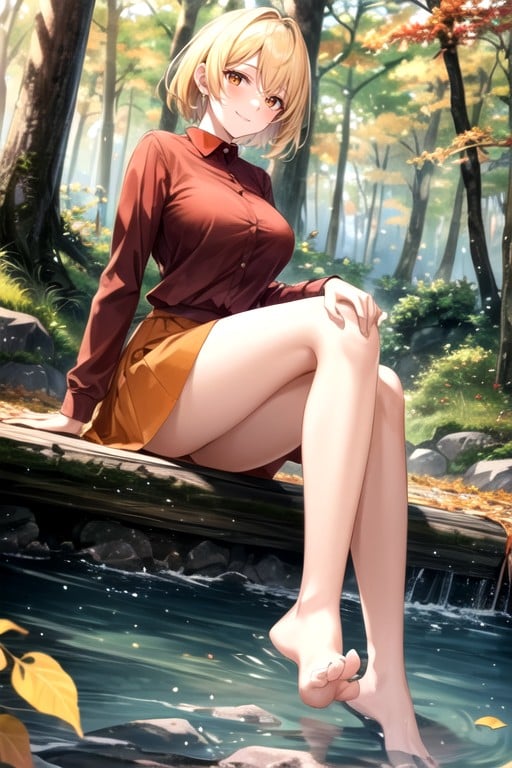 Bobcut, Red Shirt, Forest Shemale AI Porn