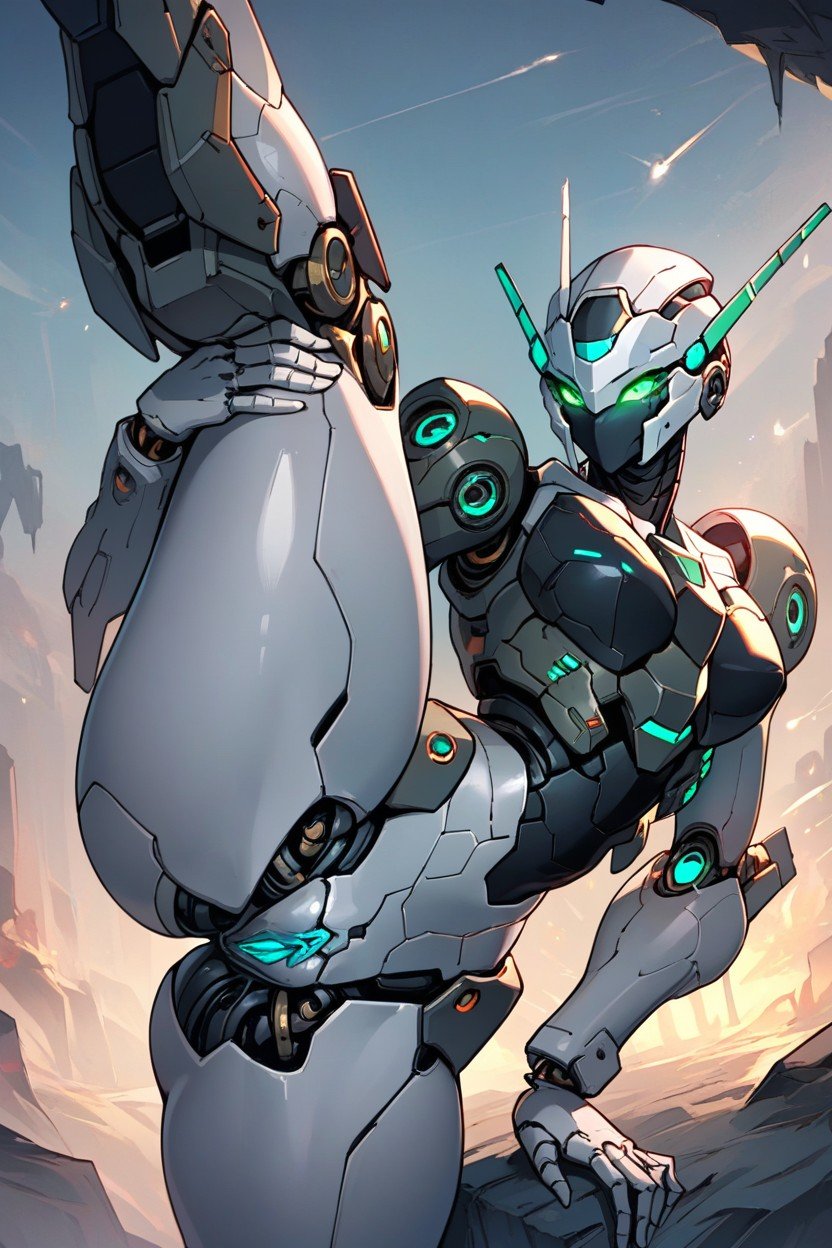 Wide Hips, Robot, Silver Skin헨타이 AI 포르노