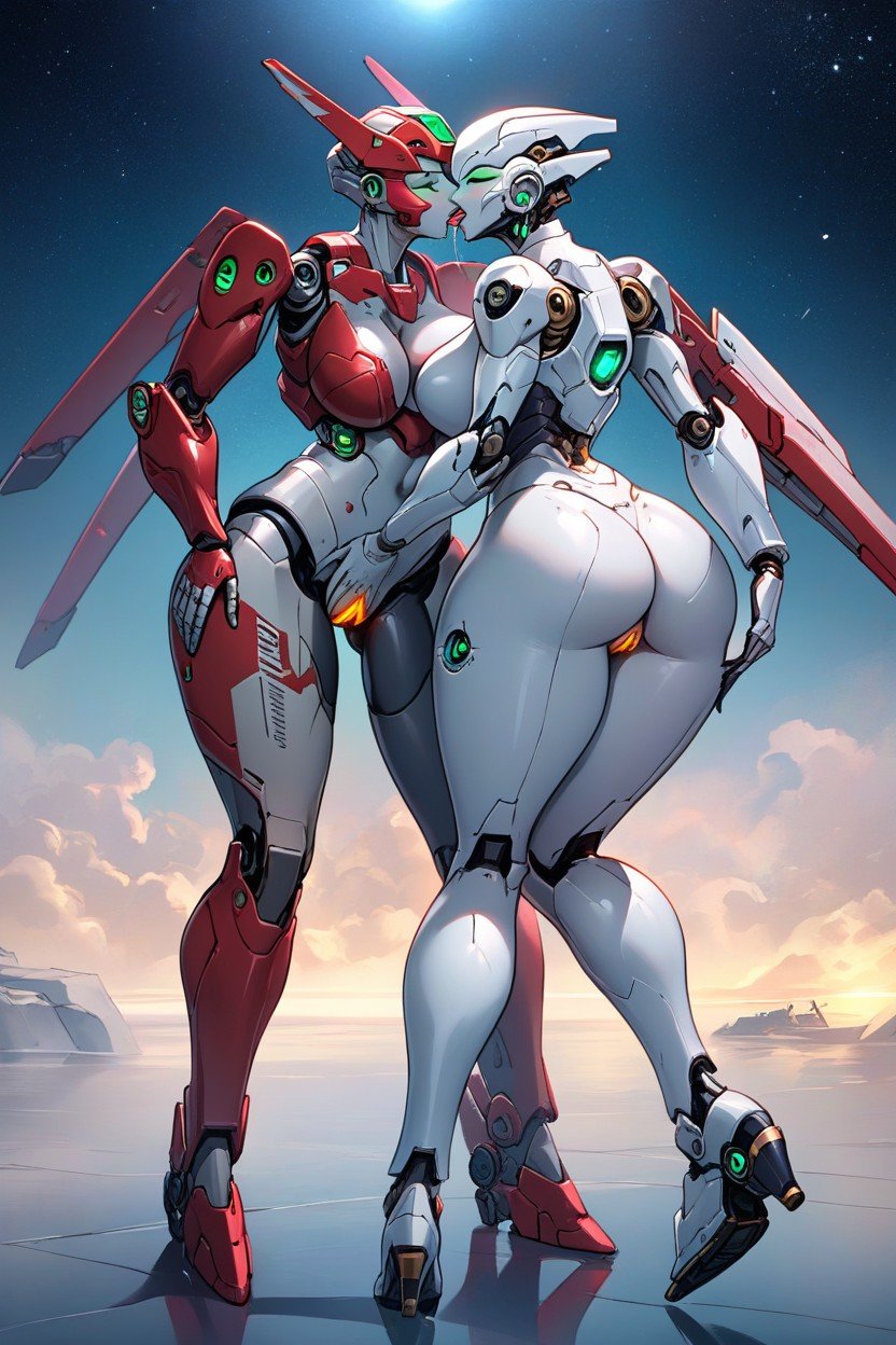 Mecha, Bent Over, Metal Skin Hentai IA pornografia