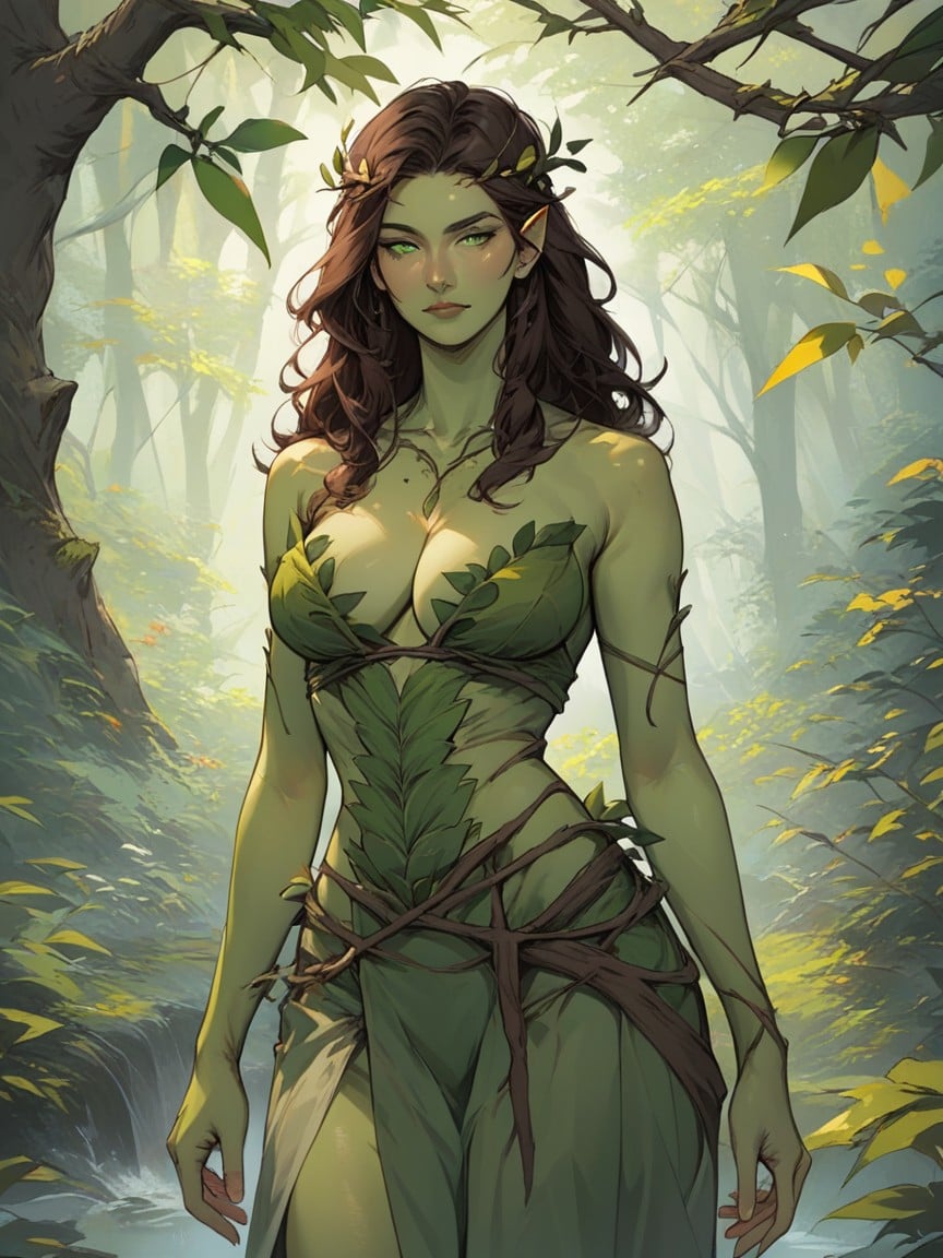 Brunette, Waist Shot, Dryad AI Porn