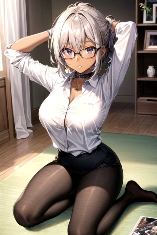 Cum, Collar, Glasses Hentai AI Porn