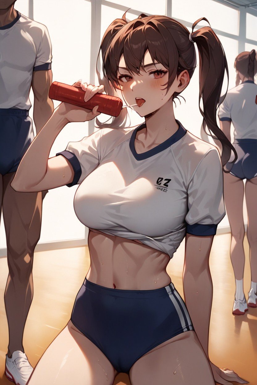 Brunette, Pigtails, 辮子AI黃片