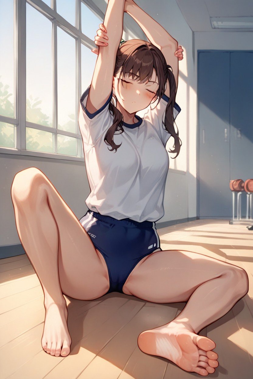 Front View, Blue Gym Uniform, PigtailsAI黃片