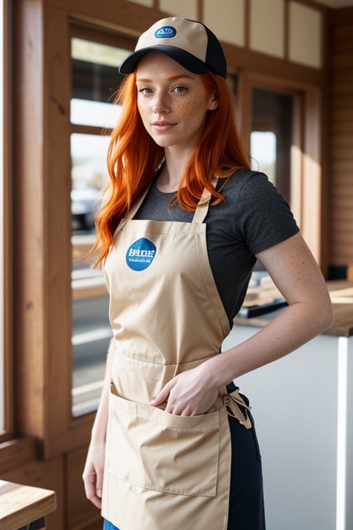 Standing, Ginger, Convenince Store Worker AI Porn