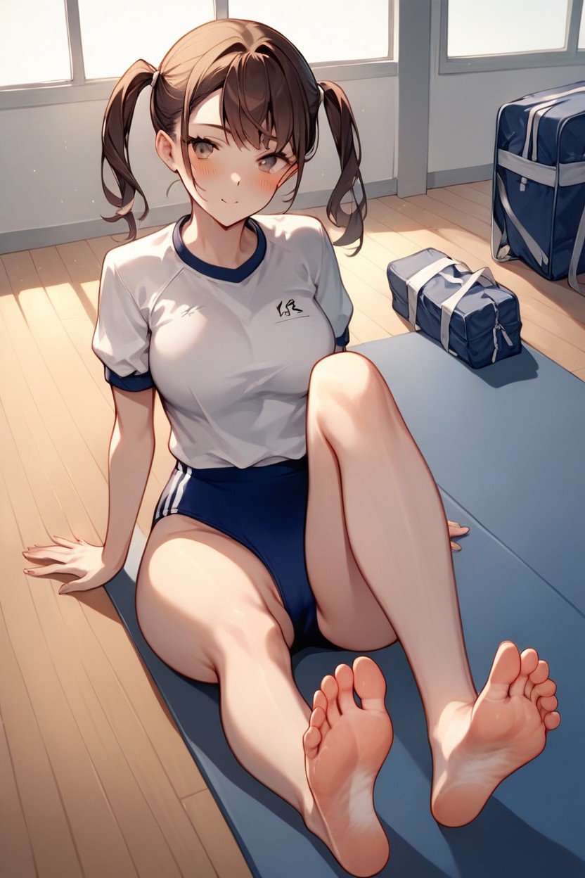 Barefoot, School Gym, SolesAI 포르노