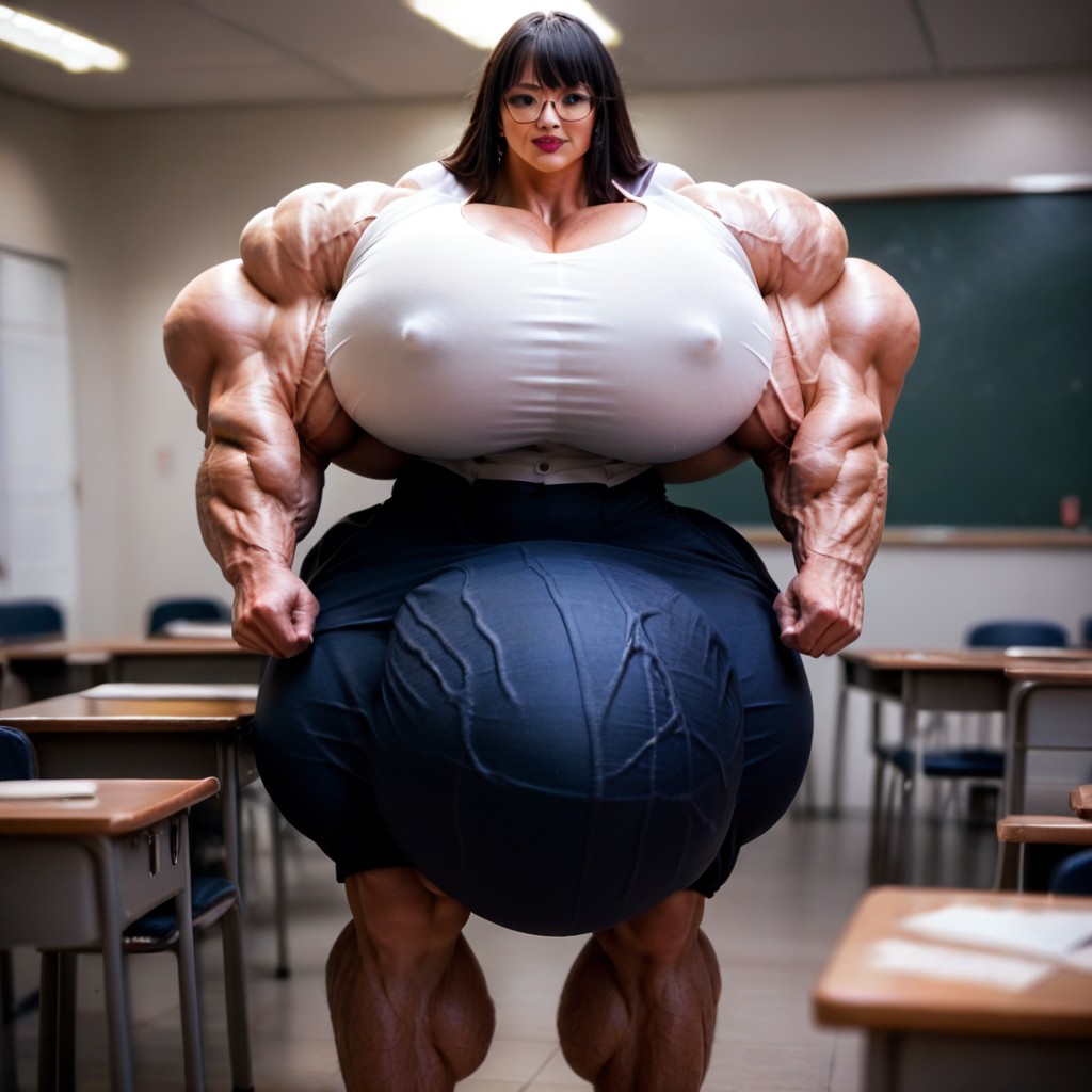 Hyper Gigantic Huge Penis, Growth, Classroom Shemale AI Porn