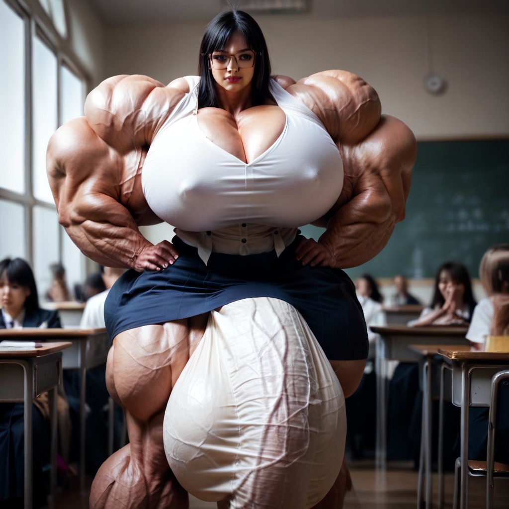 Classroom, Mucha Gente Alrededor, Asiática Porno shemale IA