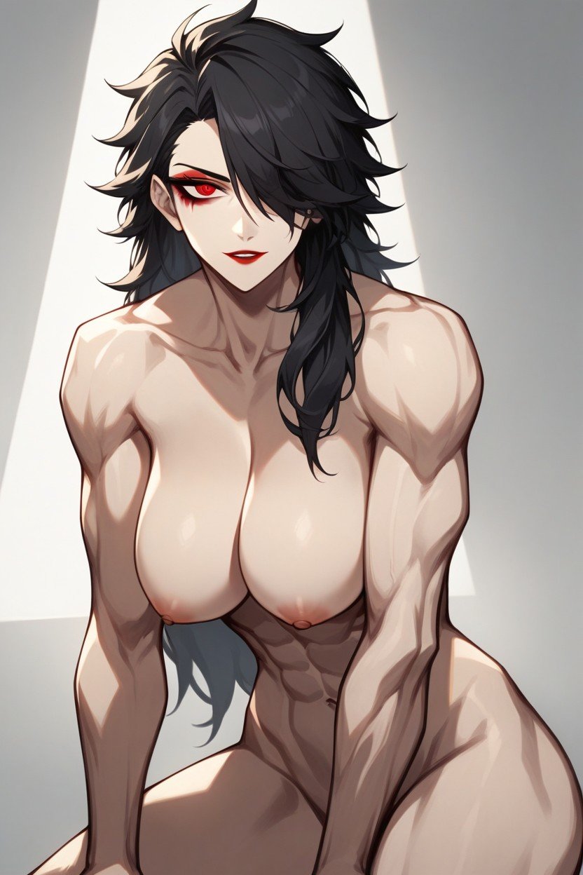 Illustration Of A Muscular Master Character From A Battle Anime, Head Body Ratio, Cool Personality Hentai AI Porn