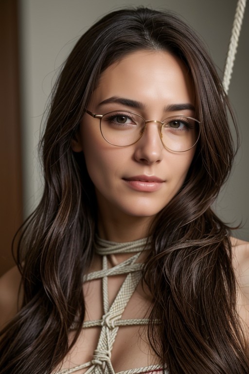 Glasses, Shibari, Long Length AI Porn