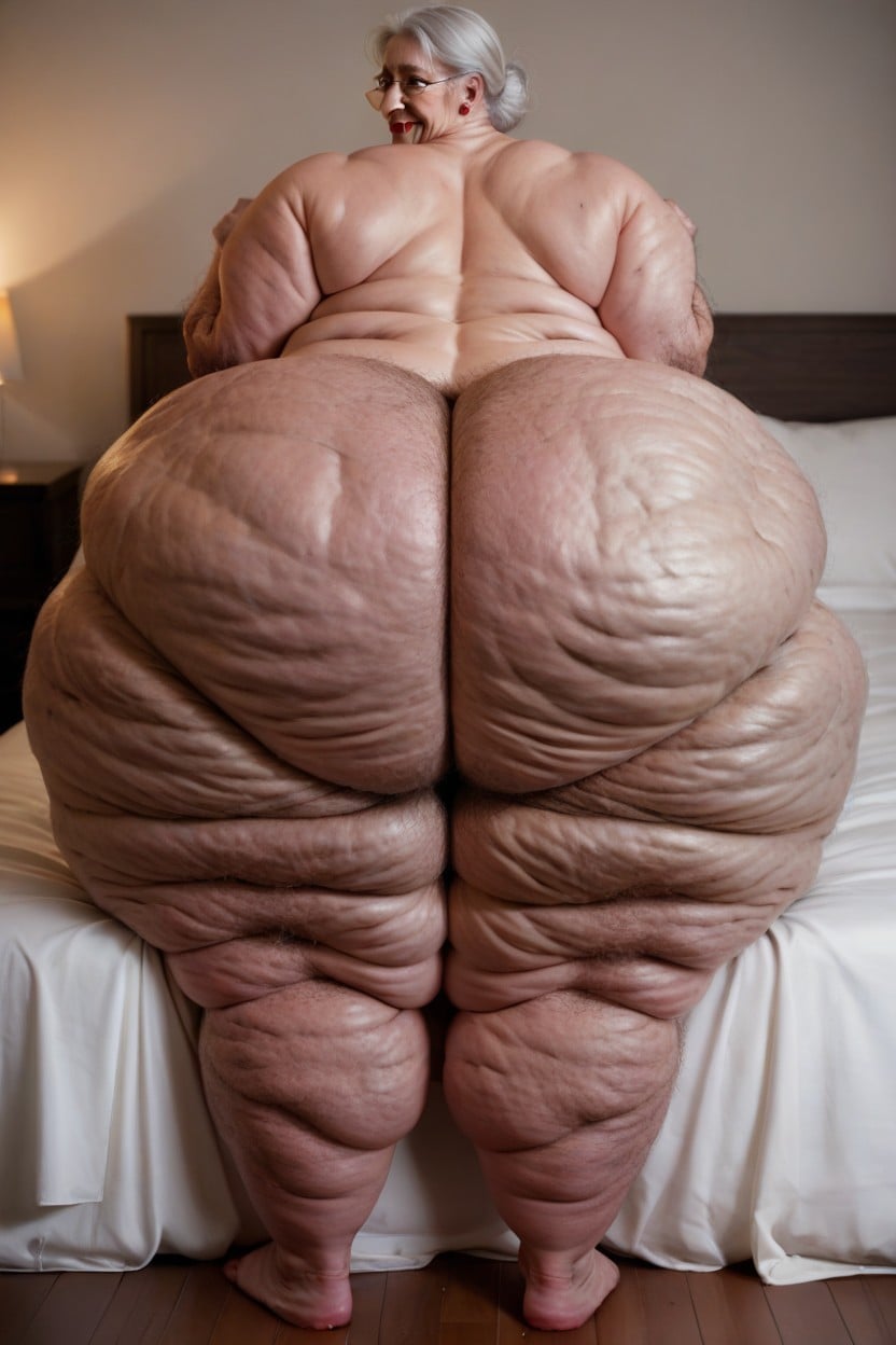 Inviting Under Covers, Only White Hair, Cellulite Arms Shemale AI Porn
