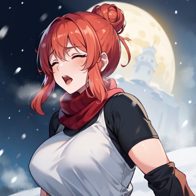 Baggy Trousers, Snowing, Muscular Arms Hentai AI Porn