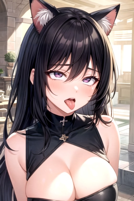 Ahegao, Soft Pastel, Black Hair AI Porn