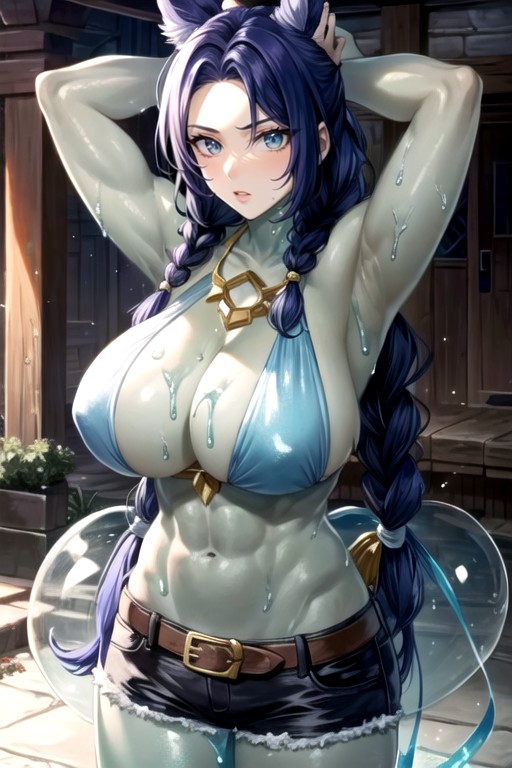 Flashing Her Abs, オーバーサイズtシャツ, JinxニューハーフAIポルノ