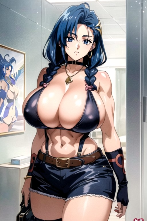 Estilo De Los 90, Flashing Her Abs, Vestido De SedaPorno AI Hentai