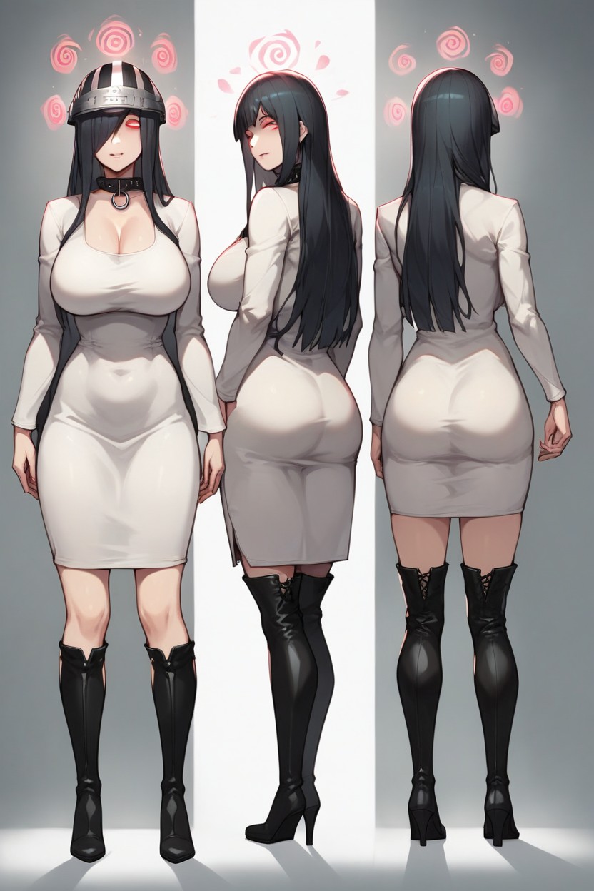 Mind Control, Wearing Sadako's White Dress, Leather Collar Furry AI Porn