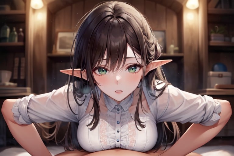 20s, Brunette, Elf Ears AI Porn