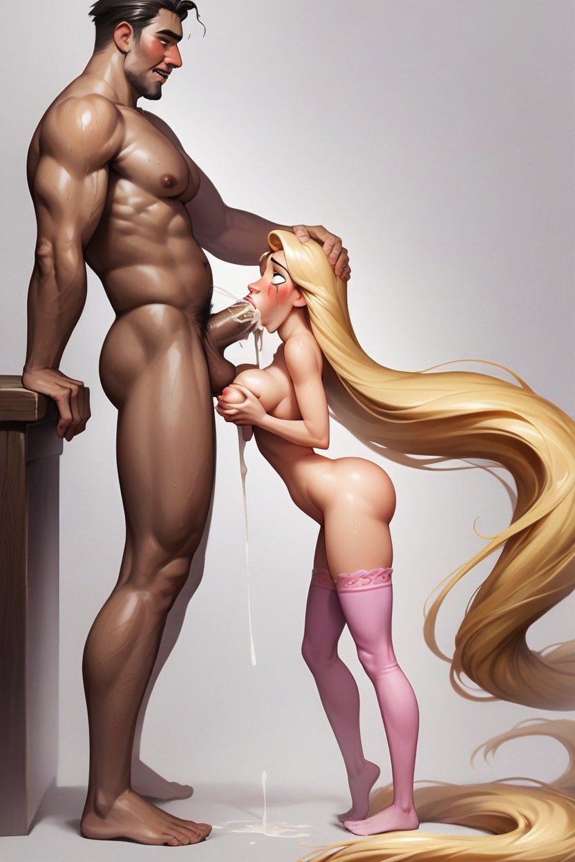 Rapunzel Shocked, Standing, Giant Huge ManヘンタイAIポルノ