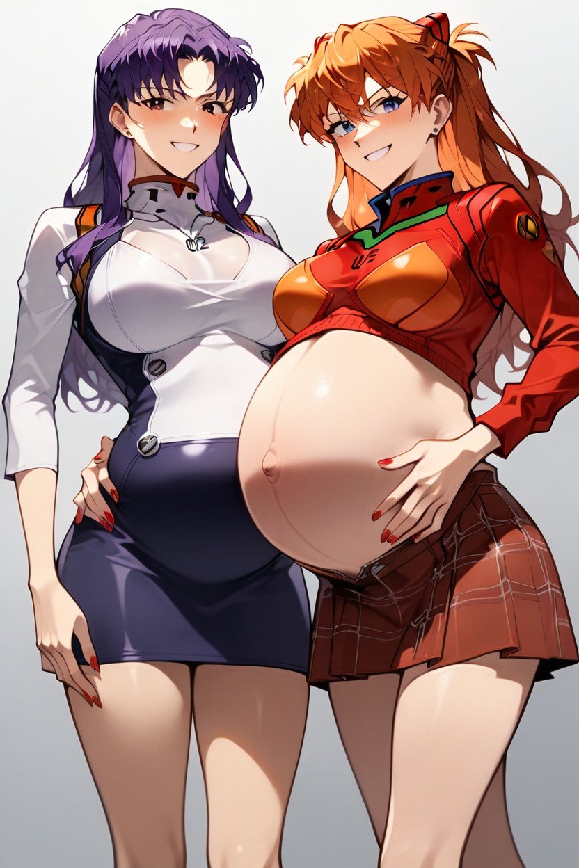 Accurate Anatomy, Purple Haired Adult Woman, Disgust Expression Purple Haired Misato Pornografia peluda com IA