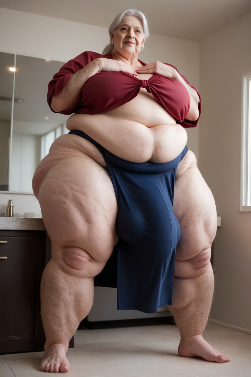 Big Belly, Grinning, Extremely Large Ass Shemale AI Porn