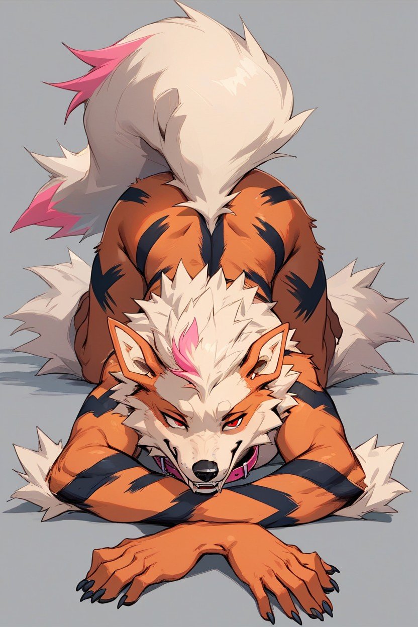 Small Breast, Sitting Down, Simple Background Furry AI Porn