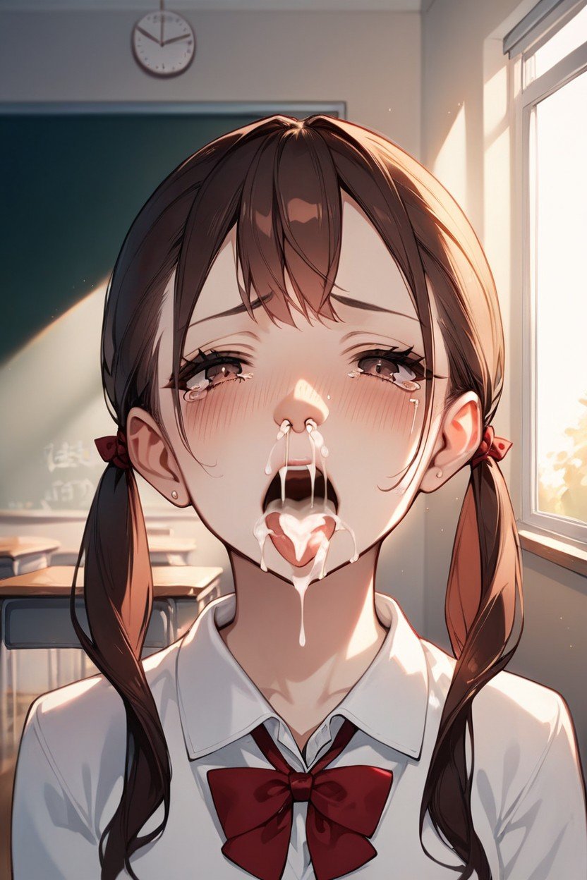 School, Looking At Viewer, Cum In MouthAI黄片