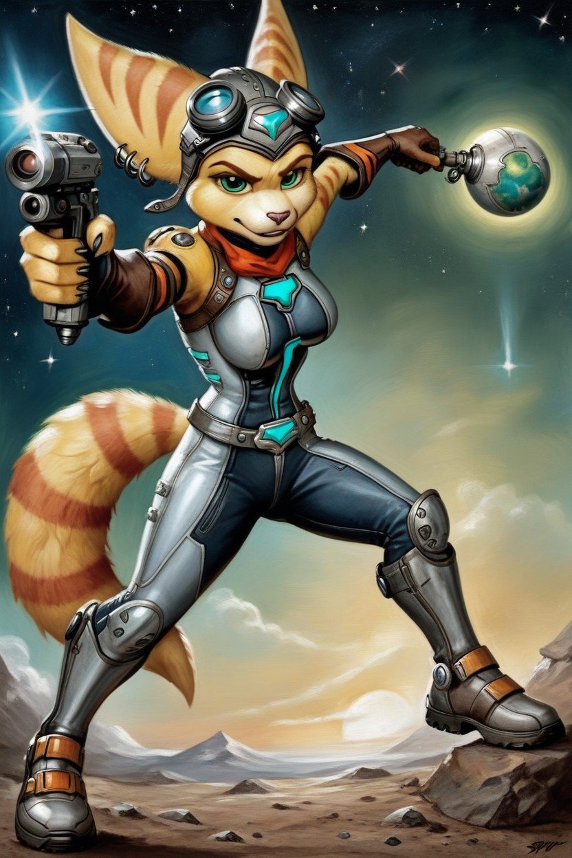 Angela Cross From Ratchet And Clank, Female Lombax, Angela Cross Furry AI Porn