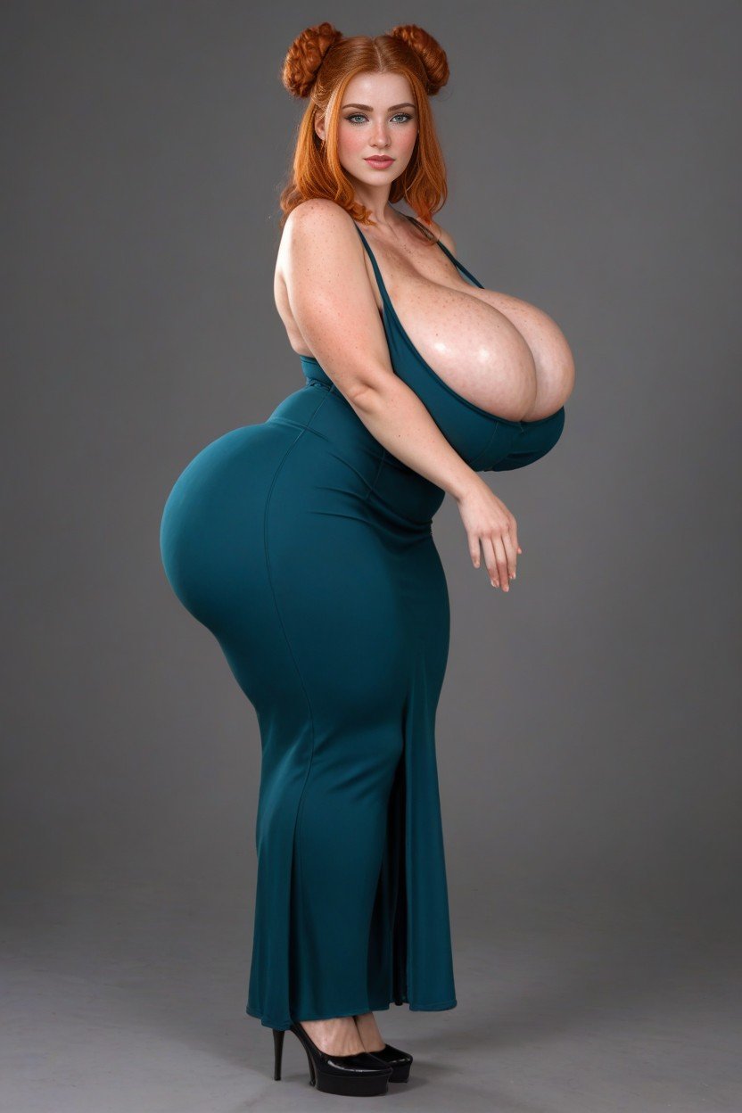 Tight Bodycon Dress, Breast Expansion, Award Winning Photo Travesti IA Pornô