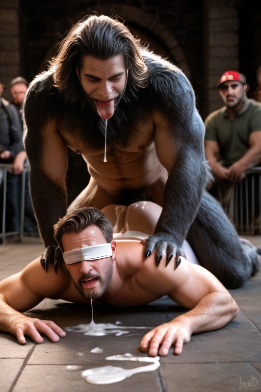 Large Pecs, Round Face, On Knees AI Gay Porn