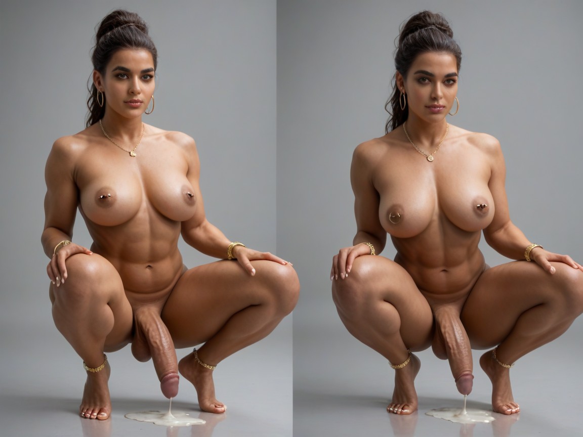 Thick, Stepping In Cum, Athlete Shemale AI Porn