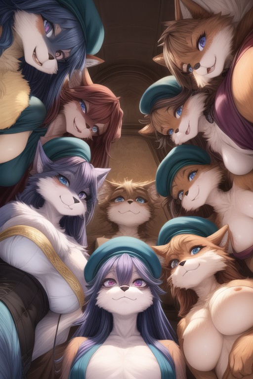 Harem, Bottom Up, Add Detail Furry AI Porn