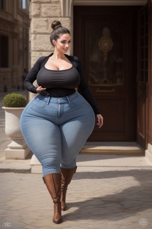 Disproportionate Wide Hips, Wide Hips, Milf Pornografia de IA