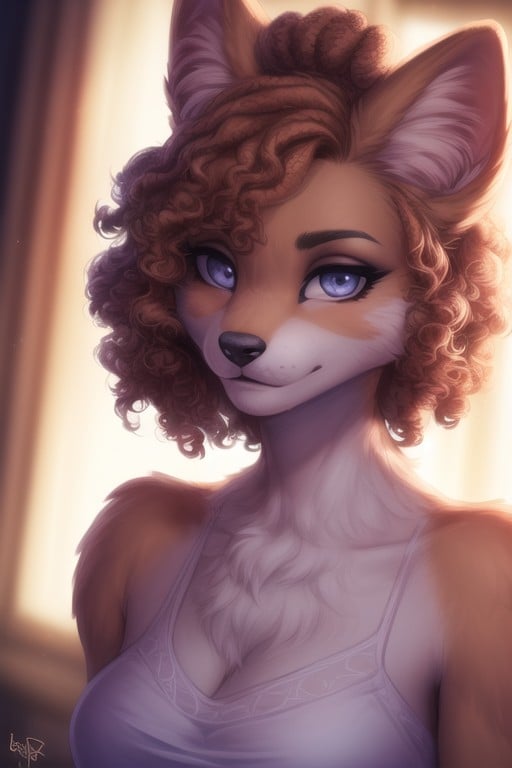 Vibrant, Lumière Douce, Coupe Au CarréPorno IA Furry