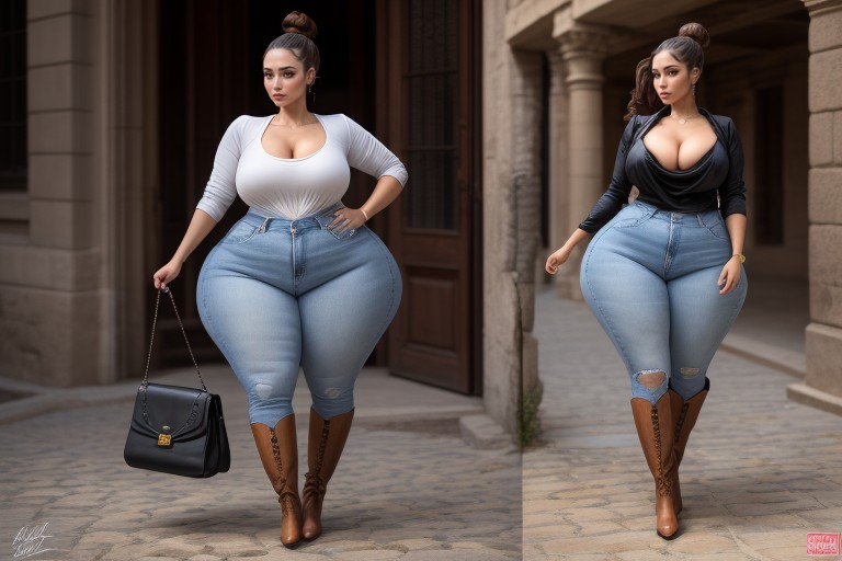 Greek, Hair And Ponytail Swooping To One Side, Persian AI Porn