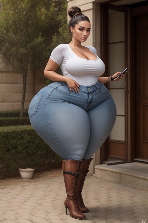 Double Wide Hips, Long Hair, Jordanian AI Porn