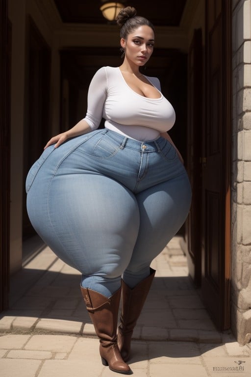 Persian, Wide Curvy Ass, Multiethnic Woman AI Porn