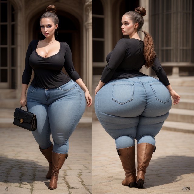 Extra Thick, Mega Ponytail, Casual AI Porn