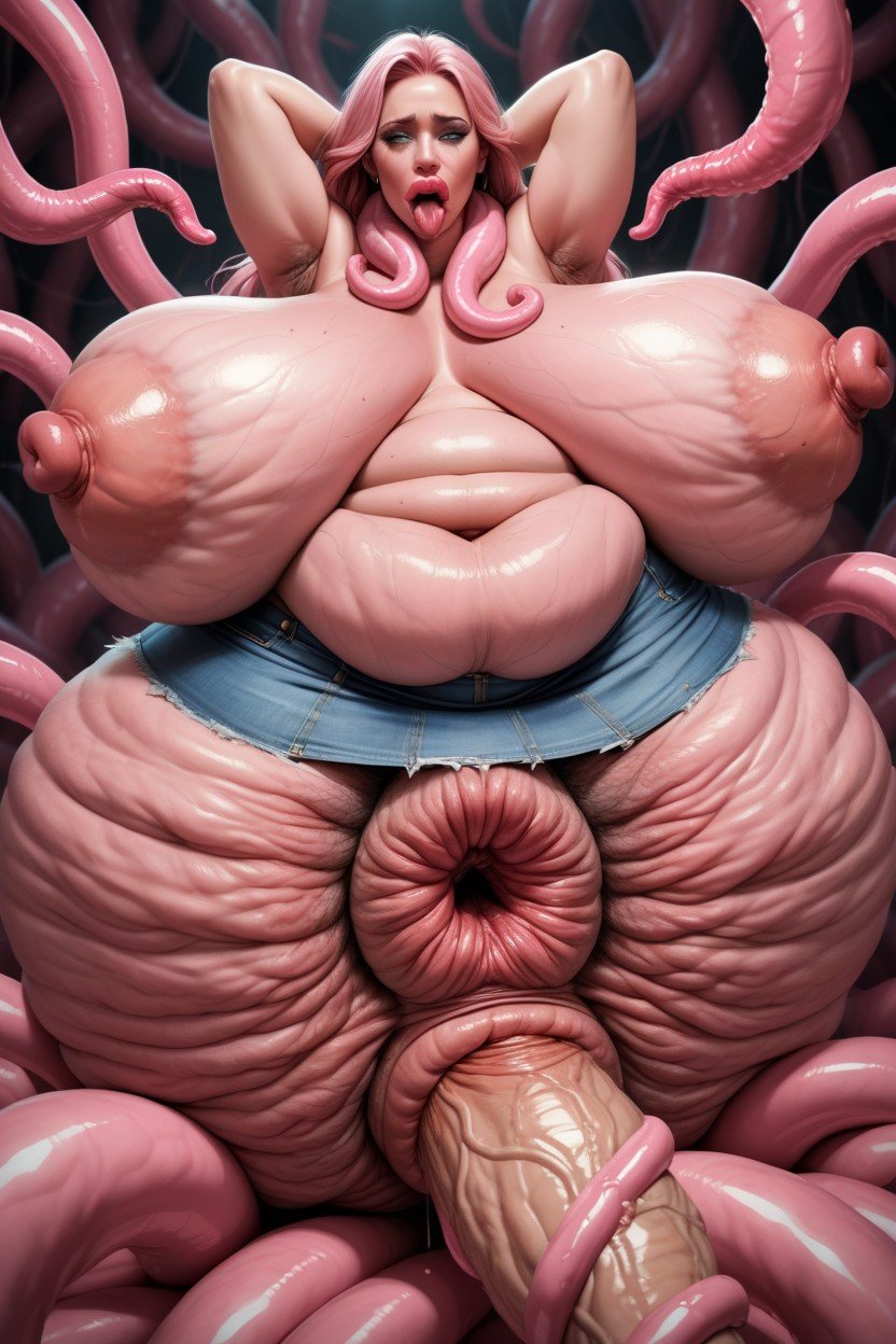 Massive Fat, Hyper Anus, Pink Tentacle Around WristsPorno IA