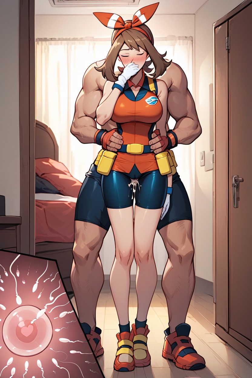 Brown Hair, Shorts, Bedroom Hentai AI Porn