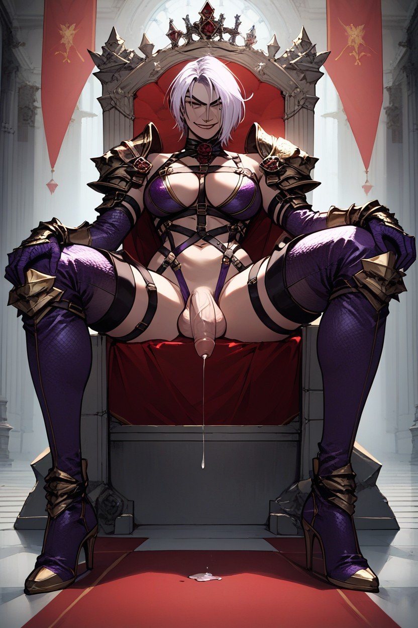 Thigh High Boots, Shoulder Armour, High Detail Pornografia peluda com IA