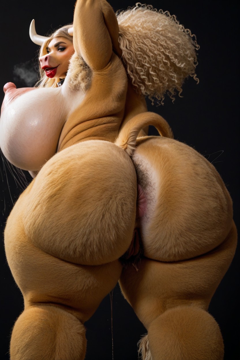 Hyper Armpit Hair Blonde, Hyper Thick Thighs, Hyper Blonde Hair AI Porn