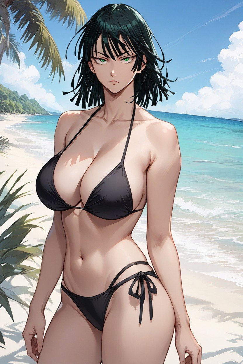 乳溝, Black Bikini, 望向觀眾AI黃漫