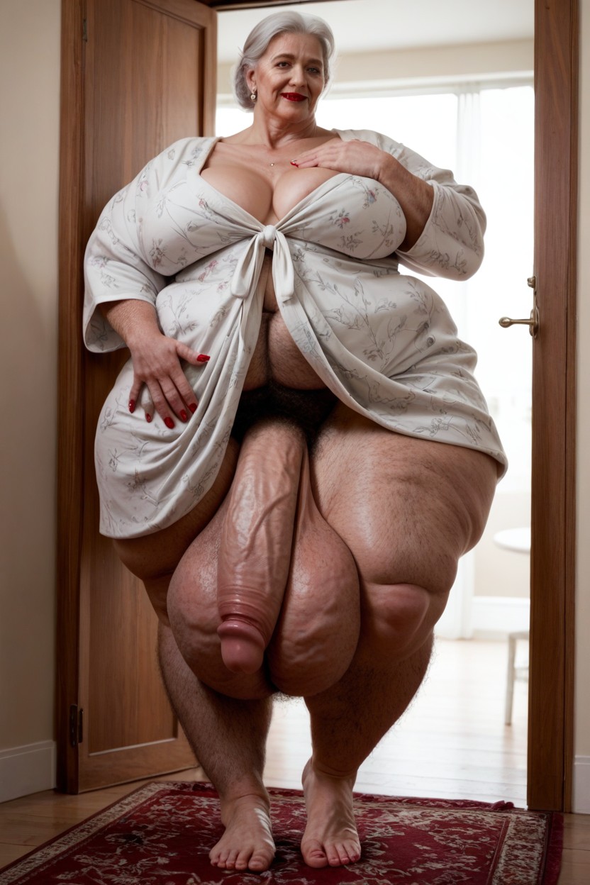 Extreme Cellulite Hairy Feet Like A Hobbit, Bottom Up, Fully Clothed Shemale AI Porn