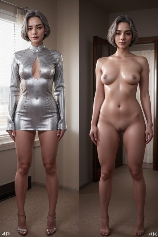 Small Breast, Skinny, Bobcut AI Porn