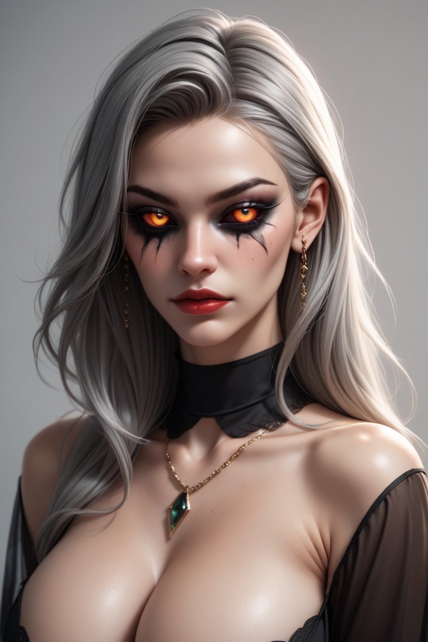 Female Extraterrestrial Gray Alien Big Unnatural Nonhuman Spiderman Like Eyes With Black Sclera AI Porn