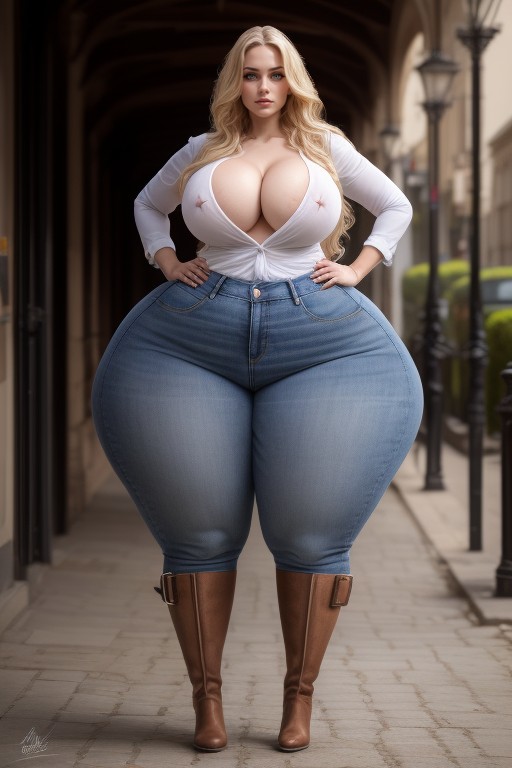 Ssbbw, Olhos Verdes, Mega Wide Ass Pornografia de IA